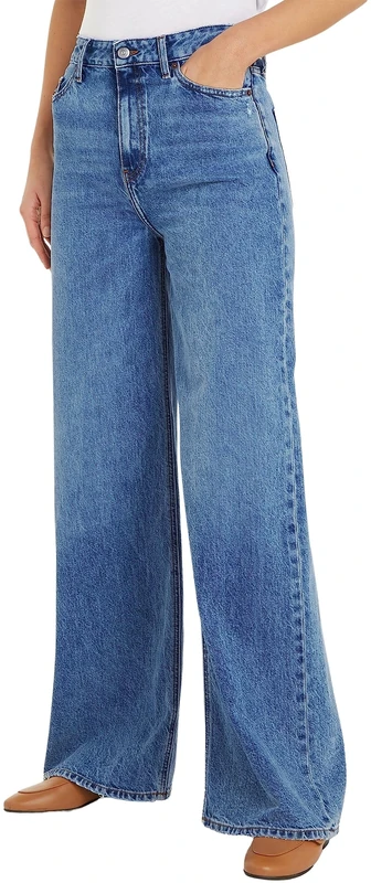 Tommy Hilfiger Women's Jeans Wide Leg High Waist, Blue (Joey), 28W / 28L