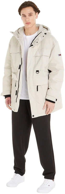 Tommy Jeans Men's Parka Tech Winter, Off-White (Newsprint), XL - Image 1