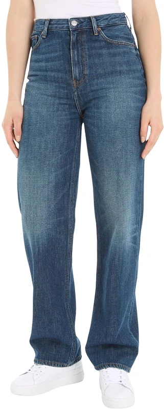 Tommy Hilfiger Women's Jeans Relaxed Straight High Waist, Blue (Sau), 33W / 30L