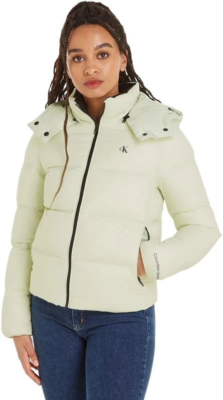 Calvin Klein Jeans Women Down Jacket Archetype Short Puffer Winter, Green (Canary Green), L