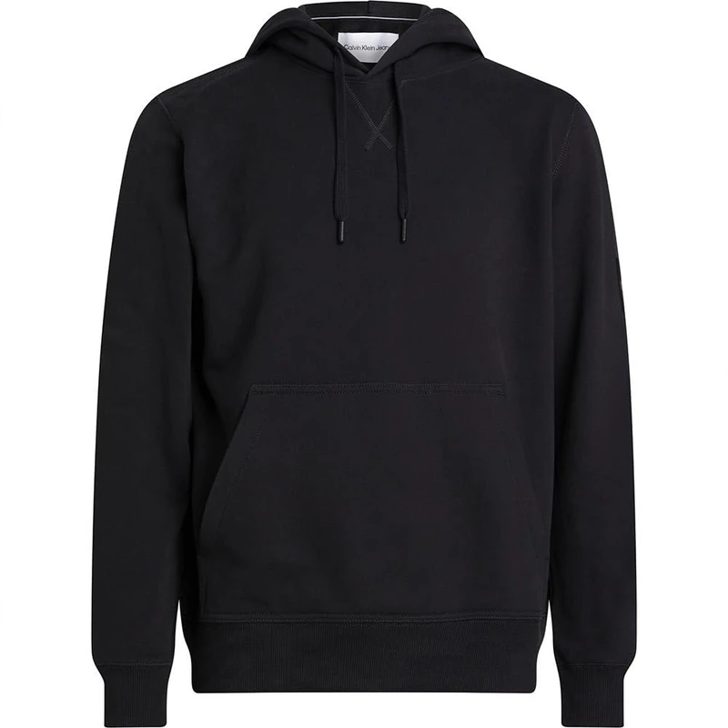 Calvin Klein Men's Badge Hoodie, Black (Ck Black), XS