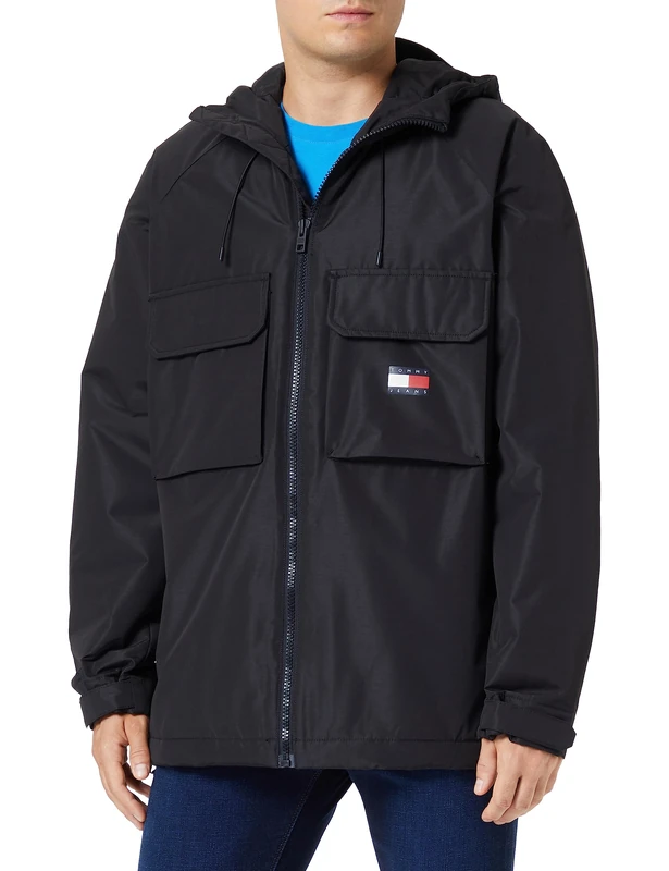 Tommy Jeans Men's Tjm Fleece Lined Shell Jacket Dm0dm17234 Padded Jackets, Black (Black), M - Image 1