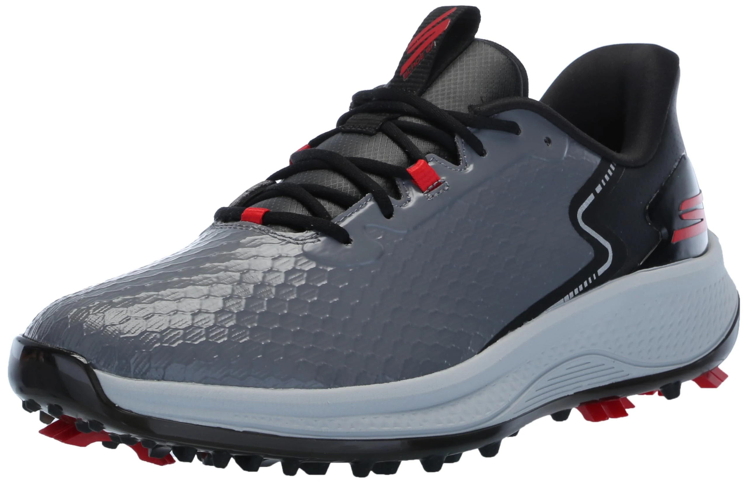Skechers Men's Blade Grip Flex Golf Shoes Without Spikes, Waterproof Trainers, Charcoal red, 7 UK