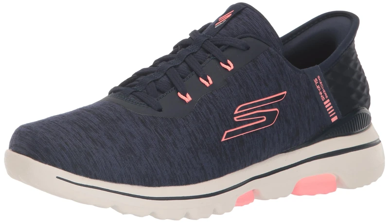 Skechers Women's GO Golf Walk 5 Slip INS Golf Shoe, Navy, 4