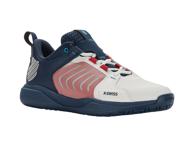 K-Swiss Mens Ultrashot Team Tennis Shoe, Blanc De Blanc Blue Opal Lollipop, 10 UK