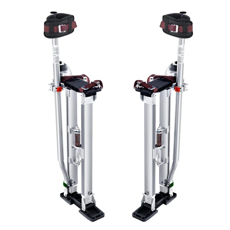 VEVOR Drywall Stilts, 24''-40'' Adjustable Aluminum Tool Stilts with Protective Knee Pads, Durable and Non-slip Work Stilts for Sheetrock Painting, Walking, Taping, Silver