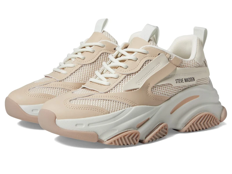 Steve Madden Women's Possession Sneaker, Tan Multi, 6.5 UK