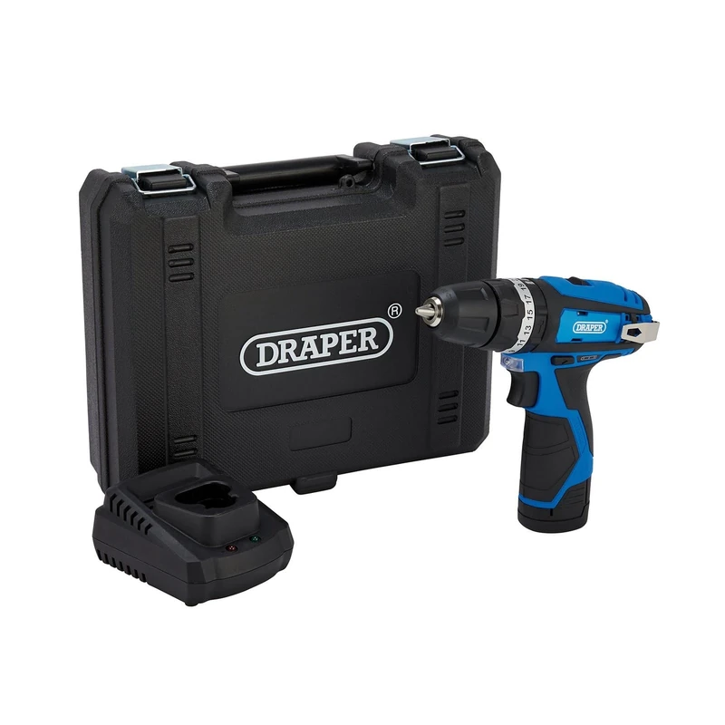 Draper 70256 12V Combi Drill, 1 x 1.0Ah Battery, 1 x Fast Charger