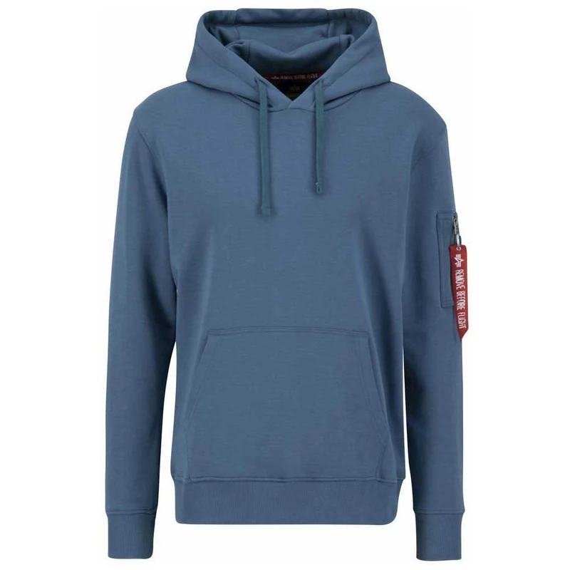 Alpha Industries R Print Hoody Hooded Sweat for Men Vintage Marine - Image 1