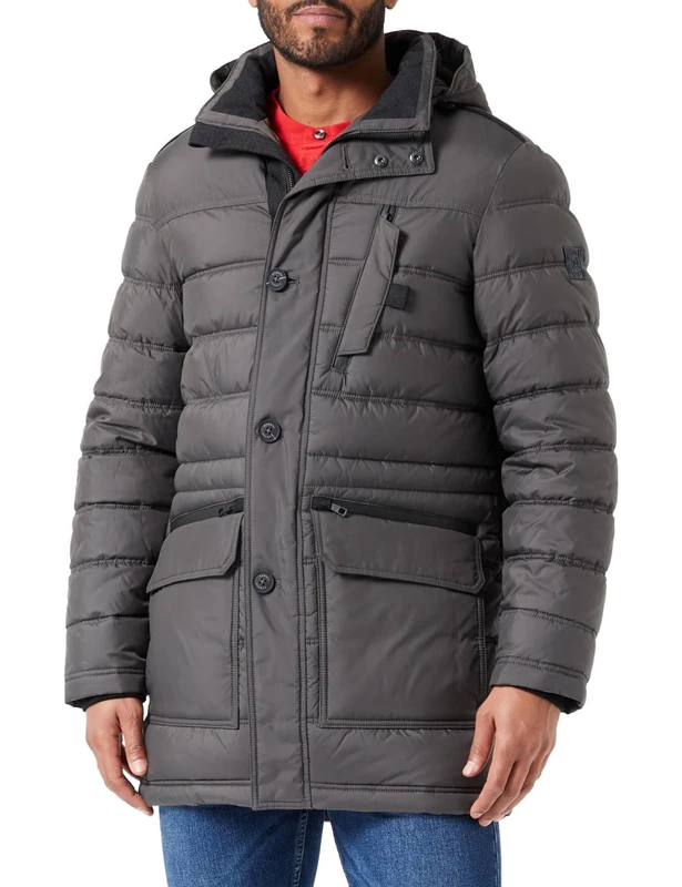 bugatti Men's 470613-41032 Parka, Grey-40, 48