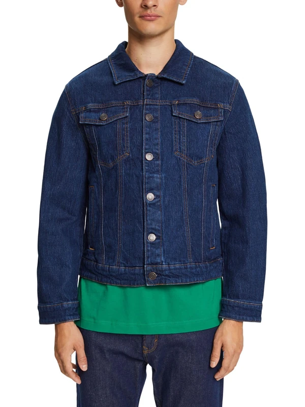 ESPRIT Men's Jacket, 901/Blue Dark Wash, S