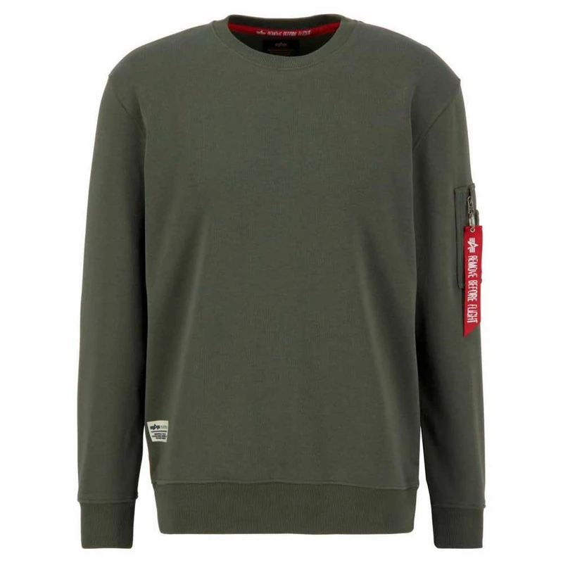 Alpha Industries Men's USN Blood Chit Sweatshirt, Dark Olive, S