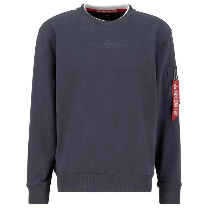 Alpha Industries Men's Double Layer Sweatshirt, Greyblack, XS