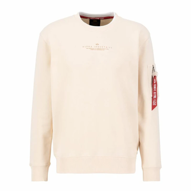 Alpha Industries Double Layer Sweatshirt for Men Jet Stream White