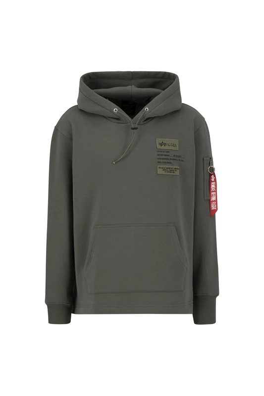 Alpha Industries Men's Patch LF Hoodie Hooded Sweatshirt, Dark Olive, M - Image 1
