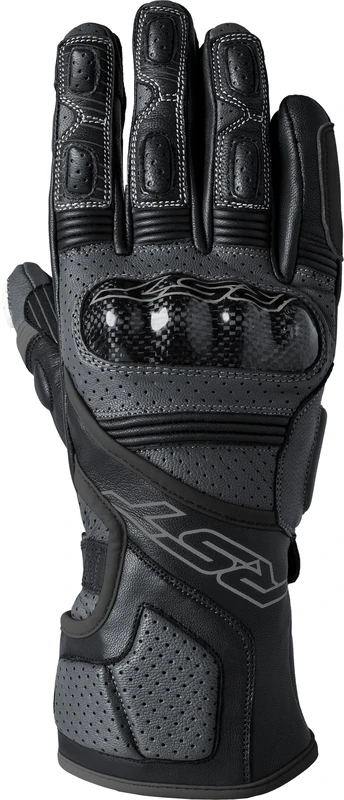 RST Fulcrum CE Perforated Leather Sports Motorcycle Gloves (Grey, Black, M)