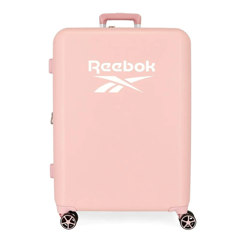 Reebok Roxbury Medium Suitcase, Pink, 48 x 70 x 26 cm, Hard ABS, Built-in TSA Lock, 81 L, 2.5 kg, 4 Double Wheels