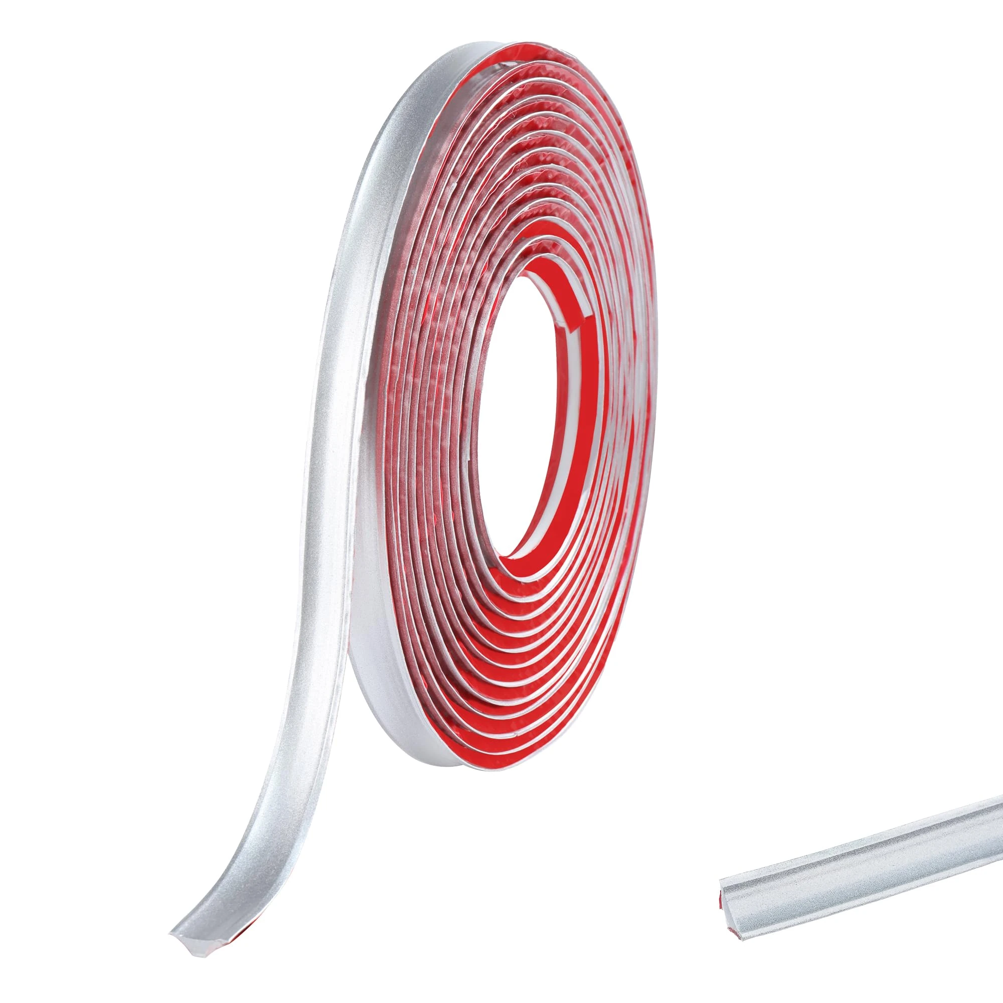 Silver PVC Quadrant Trim,Flexible Laminate Beading Self Adhesive Plastic Wall Corner Edging Strip for Worktop Ceiling Floor,Caulk Moulding Skirting Board Trim(2.5M,12mm*6mm)