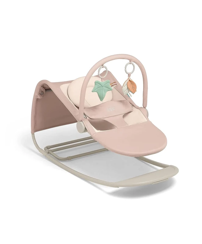 Mamas & Papas Tempo 3-in-1 Rocker/Bouncer, Lightweight, 3-Point Harness and Easily Removable Magnetic Toy Bar, Blush
