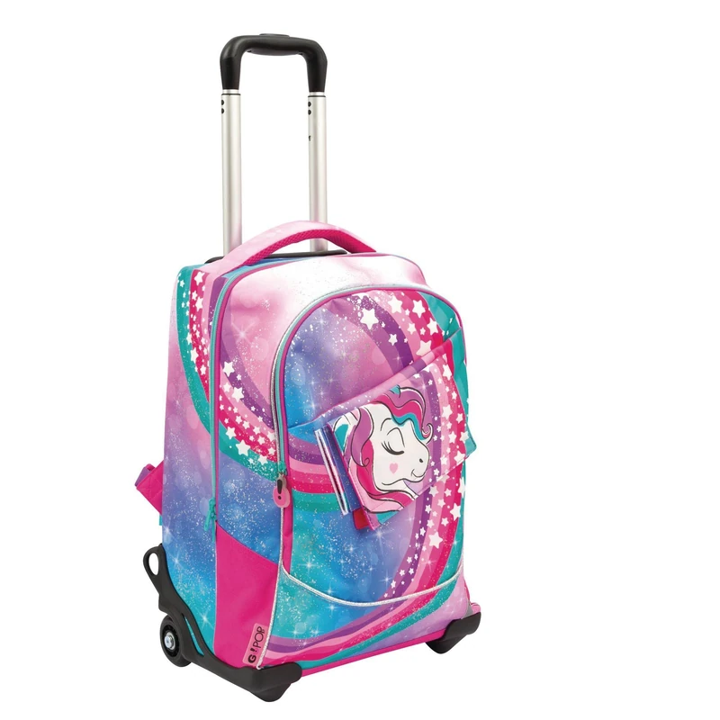 Go Pop 23 Trolley 2 Wheels Model Unicorn, for Kids from 3 Years Old, Gg9Q3110, Precious Games, Pattern, dim. 34 x 47 x 23 cm litri 36, go pop