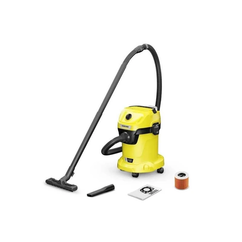 Kärcher Battery Wet And Dry Vacuum Cleaner WD 3-18, Blowing Function, Plastic Container: 17 l, Suction Hose: 2 m, incl. Cartridge Filter, Suction Nozzle, Crevice Nozzle, without 18 V Battery