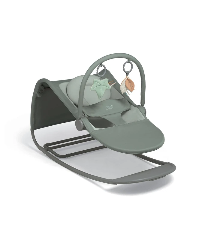 Mamas & Papas Tempo 3-in-1 Rocker/Bouncer, Lightweight, 3-Point Harness and Easily Removable Magnetic Toy Bar, Ivy