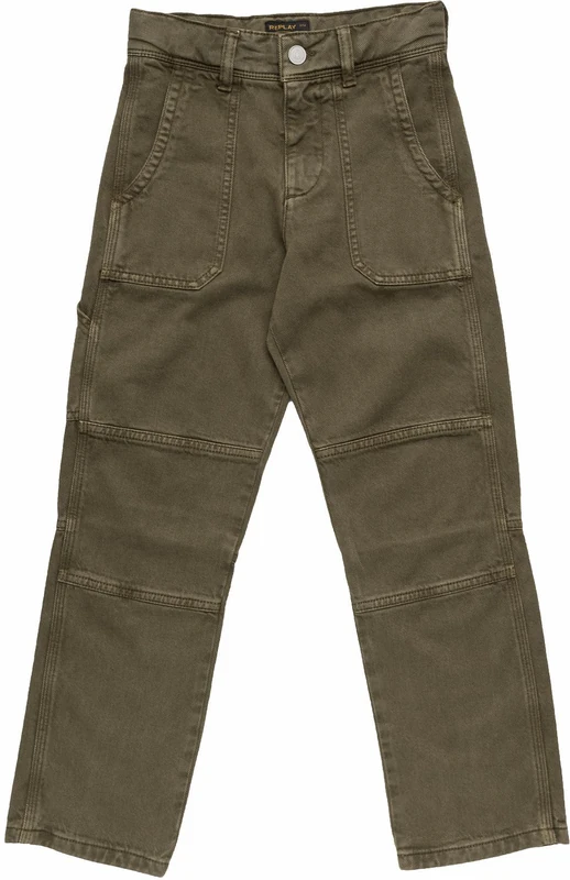 REPLAY Boy's SB9074 Twill Cotton Pants, 950 MILITARY, 16 Jahre