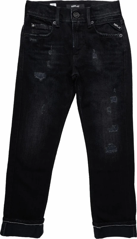 REPLAY Boy's SB9328 Dark Indigo Super Stretch Jeans, 098 BLACK, 4 Jahre