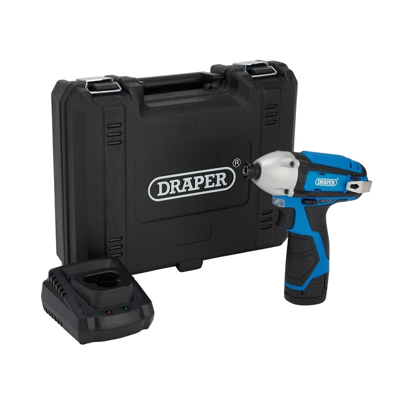 Draper 70332 12V Impact Driver, 1/4" Hex., 1 x 1.5Ah Battery, 1 x Fast Charger