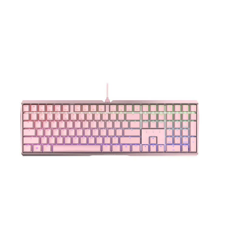 CHERRY MX BOARD 3.0 S, Mechanical Gaming Keyboard with Cable, EU Layout (QWERTY), Robust Aluminium Housing, RGB Lighting, MX BLUE Switches, Pink - Image 1