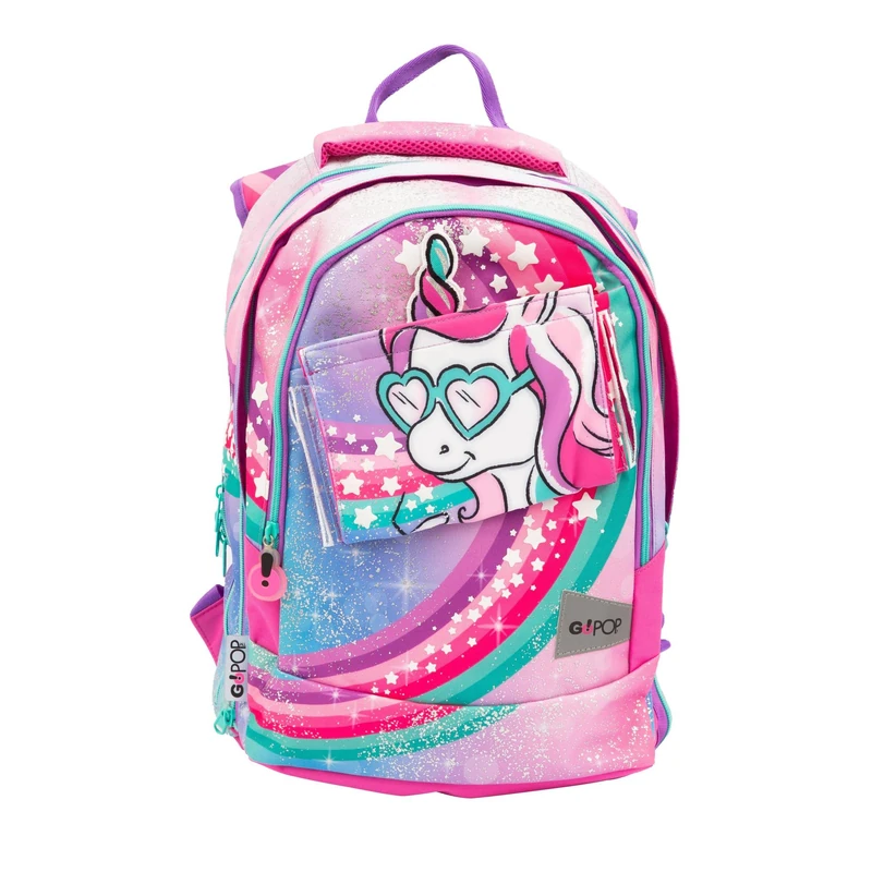 Go Pop 23 Extendable Backpack Round Unicorn Model For Kids From 3 Years Old, Gg9Q2110, Precious Games, Pattern, dim. 31 x 43 x 17,5 (+9) cm litri 24/35, go pop