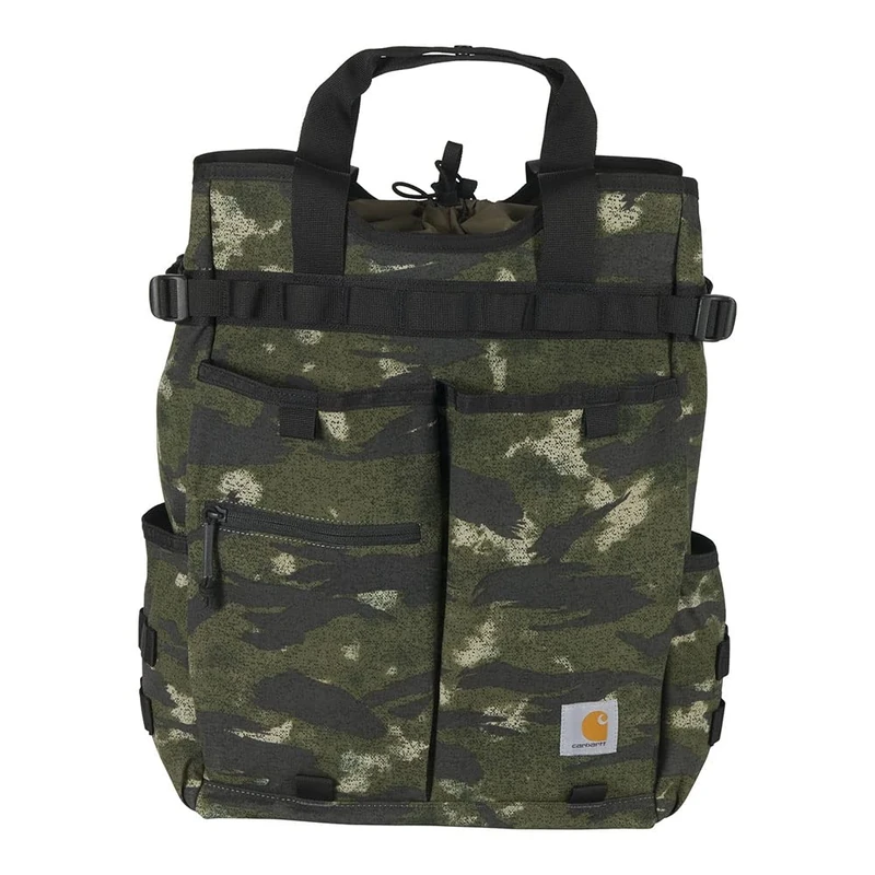 Carhartt Unisex's 28l Nylon Cinch-top Convertible Tote Backpack, Durable Pack with Laptop Sleeve, Blind Fatigue Camo, One Size