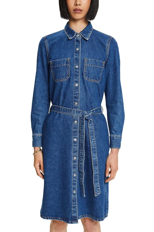 ESPRIT Women's Dress, 902/Blue Medium Wash, M
