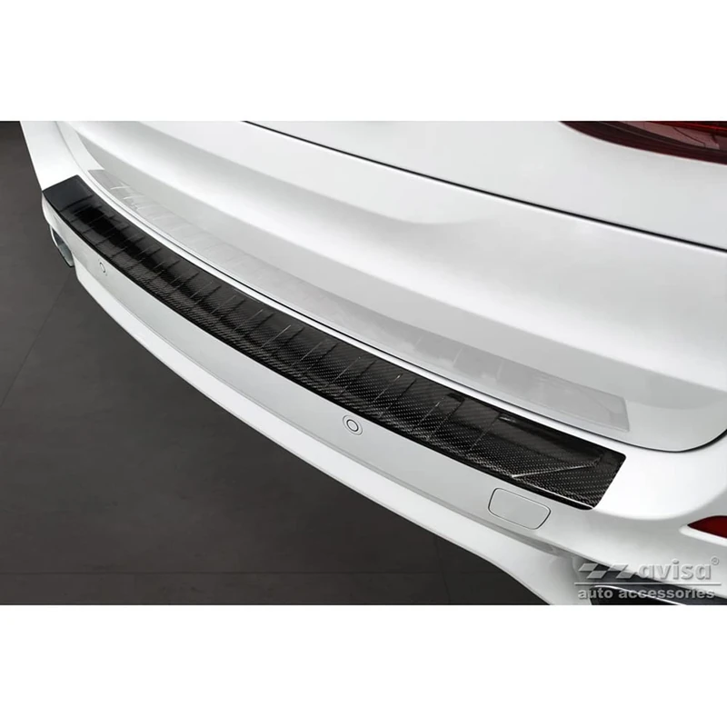 Avisa Real 3D Carbon Rear bumper protector compatible with BMW X5 F15 2013-2018 with M-Package 'Ribs'