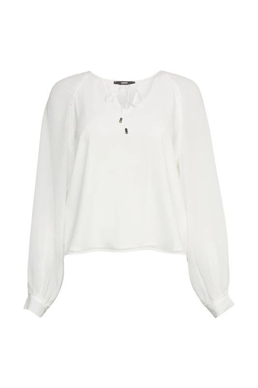 ESPRIT Recycled: Chiffon Blouse, 110/Off White, XL