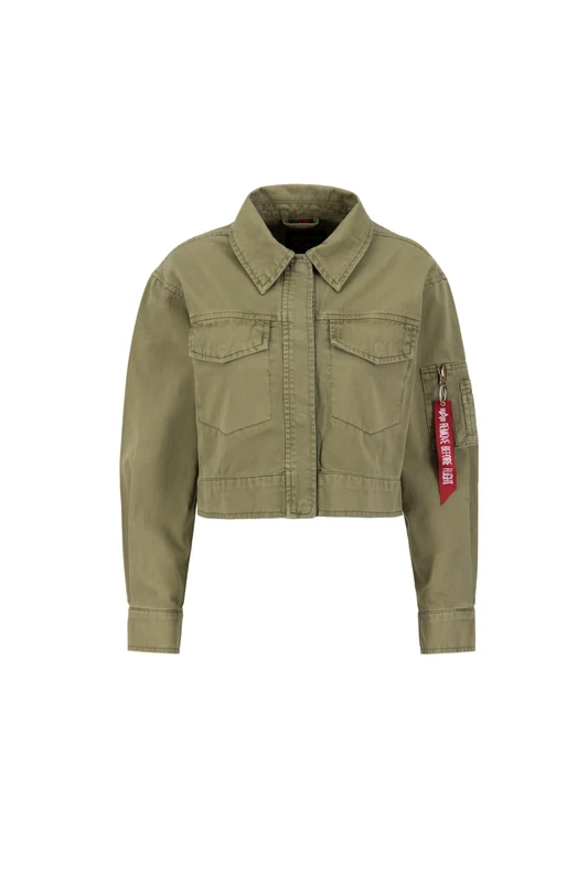 Alpha Industries Women's Deck Cropped Jacket, Olive, XL