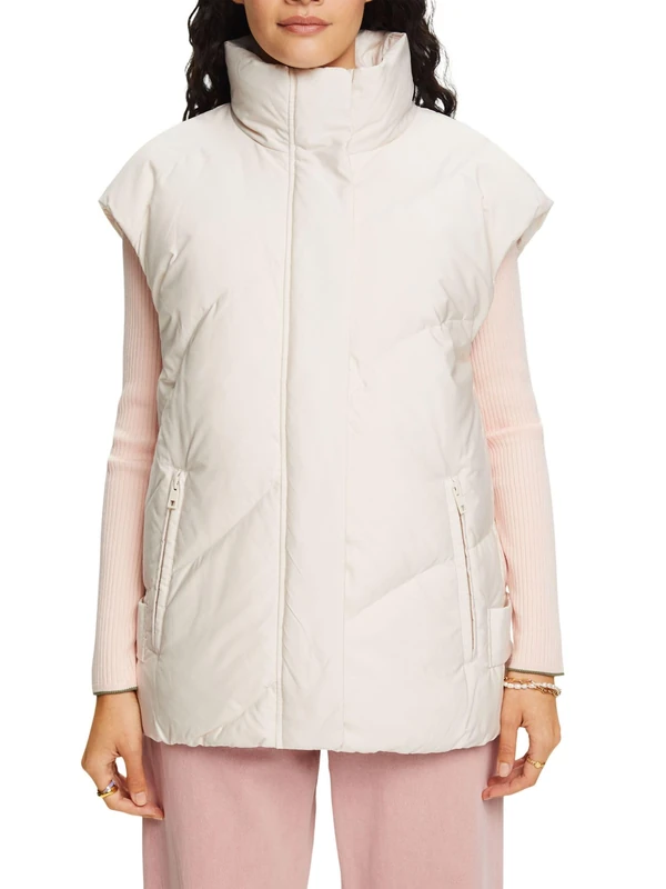 ESPRIT Women's 083ee1h309 Vest, 296/Cream Beige 2, XS