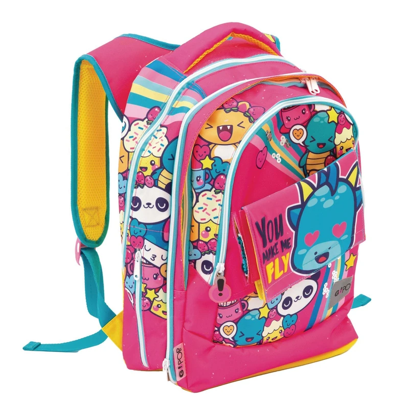 Go Pop 23 Backpack Extensible Round Model Love & Peace, For Kids From 3 Years Old, Precious Games, Pattern, dim. 31 x 43 x 17,5 (+9) cm litri 24/35, go pop