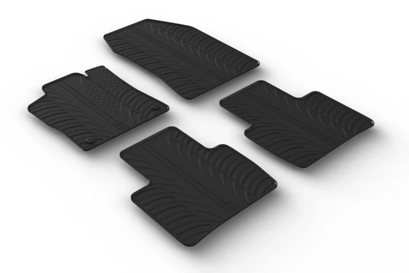 Gledring Set of rubber mats compatible with Citroën C5 X 2021 (T profile 4-piece + mounting clips) - Image 1