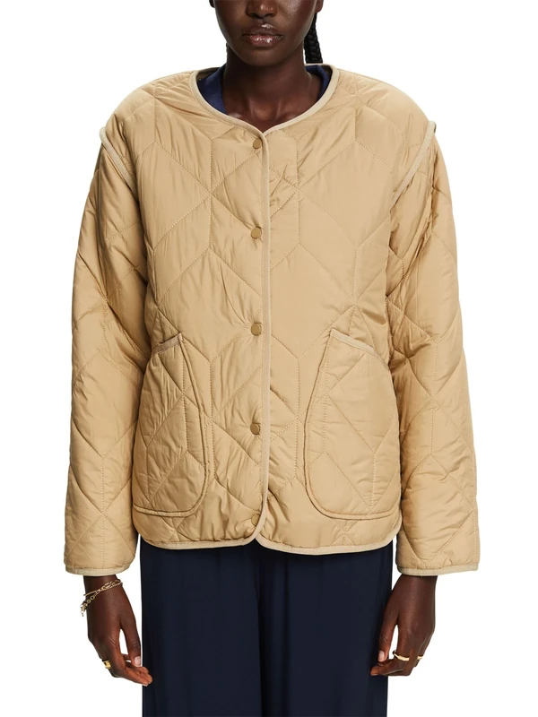 ESPRIT Women's Jacket, 250/Khaki Beige, L