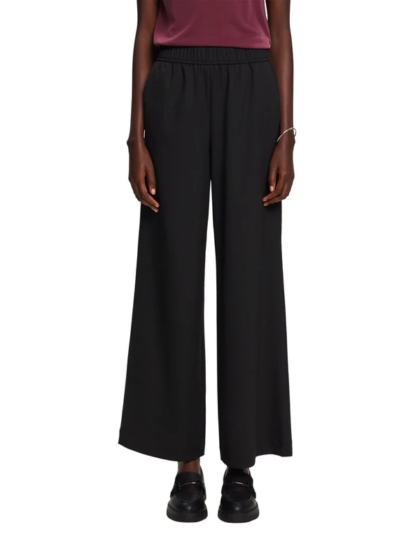 ESPRIT Women's 083eo1b301 Pants, 001/Black, 40W x 30L