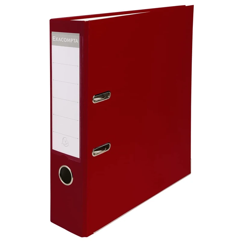 Exacompta - Ref. 918418B - Box of 20 A4 lever arch files - Spine 80 mm - Mechanical 80 mm - External dimensions: 32 x 29 x 8 cm - Format to file A4 - Colour: Bordeaux