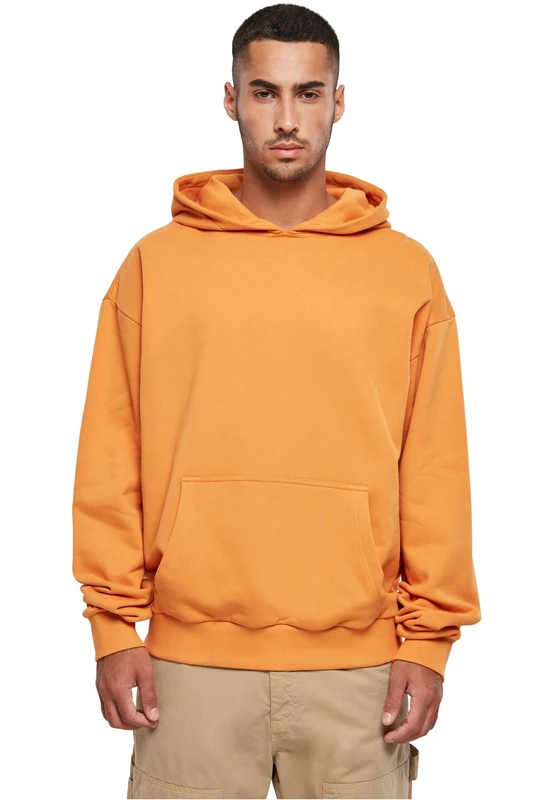 Build your Brand Men's Hooded Pullover Ultra Heavy Cotton Box Hoody, Oversized Hoodie for Men, Cotton, Sizes XS - 5XL, Forgotten Orange, XXL