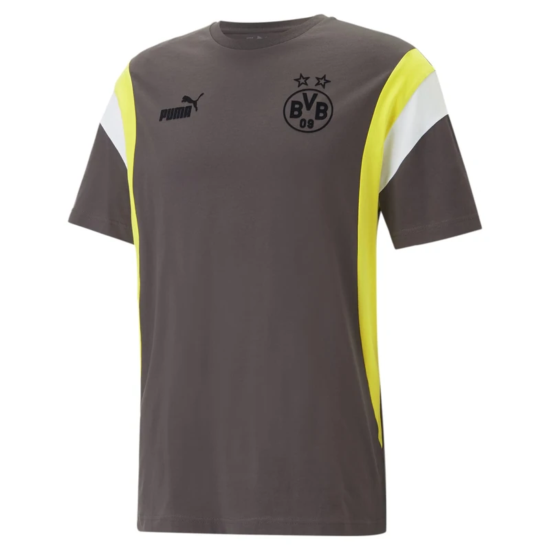 Borussia Dortmund 769562 FtblArchive Tee T-Shirt Men's Flat Dark Grey/Amber Yellow XL