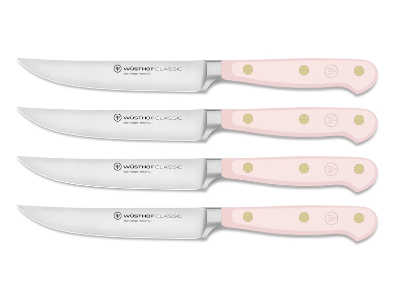 WÜSTHOF Classic Pink Himalayan Salt 4 Piece Steak Knife Set