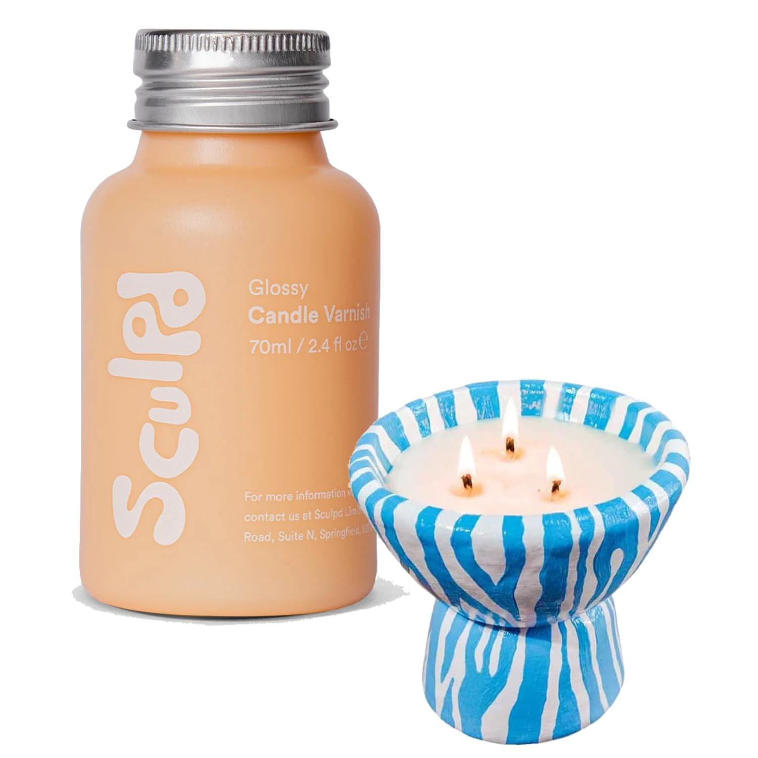 Sculpd Clear Glaze for Air Dry Clay and Acrylic Paint, Create Waterproof Pottery from Home, Gloss Candle Varnish, 70 ml