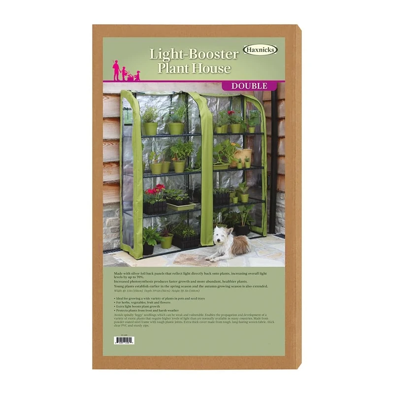 Haxnicks Light-Booster Plant House, Silver Foil Back Panel Increases Light By Up To 50%, W150 x H160 x D40cm, LIGHTB020101
