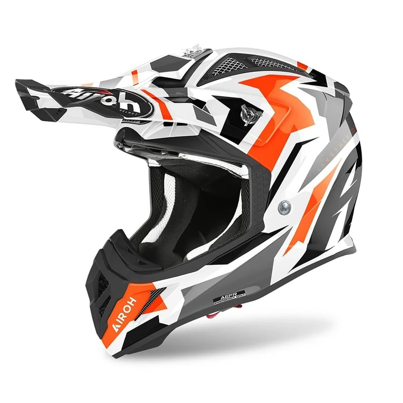 Airoh Motorcycle Helmet Aviator Ace Swoop Orange Gloss S