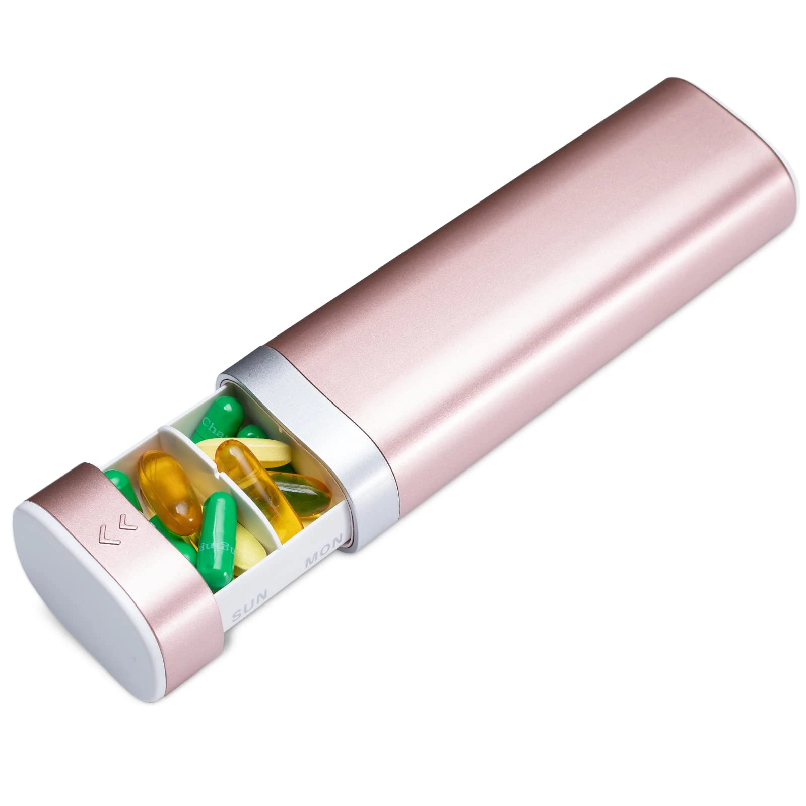 Pill Organizer 7 Day, Betife Daily Pill Box, Weekly Travel Pill Case, Cute Pill Holder to Hold Vitamins, Medicines, Pills, Supplements (Pink), 6.53''x 1.69''x 1.06'', 1.0 Count