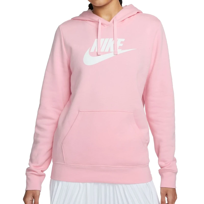 NIKE W NSW Club FLC GX STD PO HDY, Med Soft Pink/White, XS